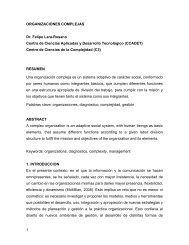 1 ORGANIZACIONES COMPLEJAS Dr. Felipe Lara-Rosano Centro ...