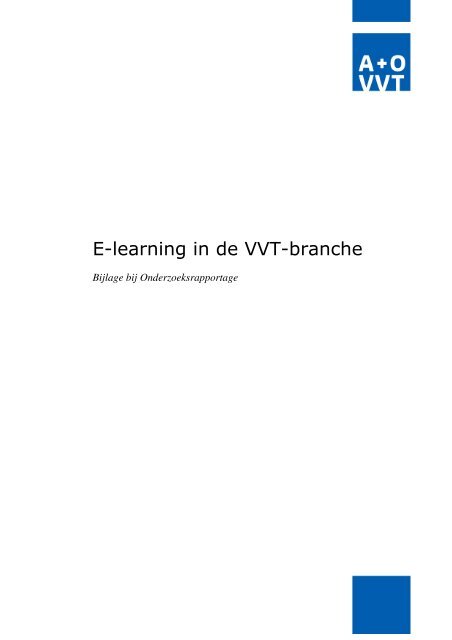 E-learning in de VVT-branche - a+o-vvt