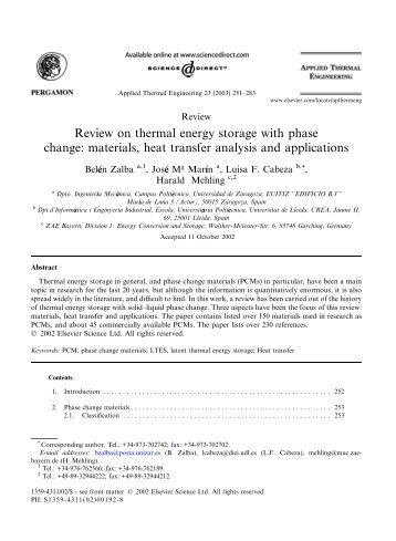 Review on thermal energy storage with phase change: materials ...