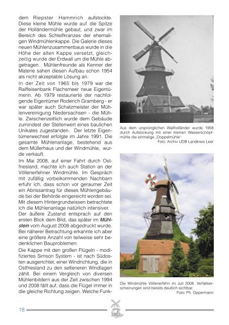 Zeitschrift Mühlstein mit Bericht zur Bockwindmühle im Lönspark
