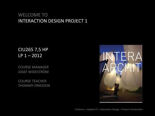 Course Introduction - Interaction Design & Technologies