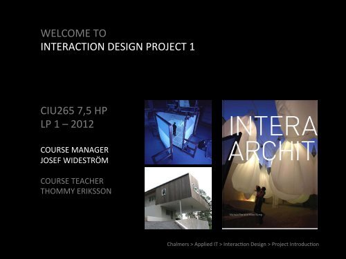 Course Introduction - Interaction Design & Technologies