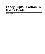 Lahey/Fujitsu Fortran 95 User's Guide - Lahey Computer Systems