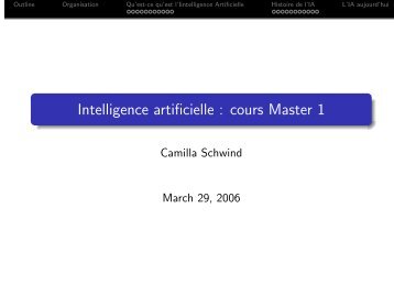 Intelligence artificielle : cours Master 1