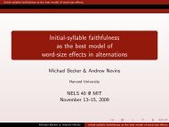 Initial-syllable faithfulness as the best model of ... - Michael Becker