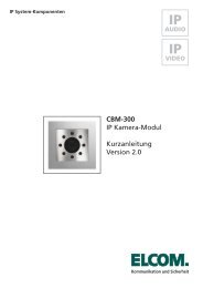 CBM-300 IP Kamera-Modul Kurzanleitung Version 2.0 - Elcom