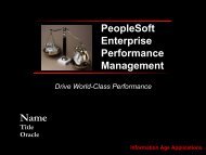 PeopleSoft EPM v8.9 - Southern New England User's Group
