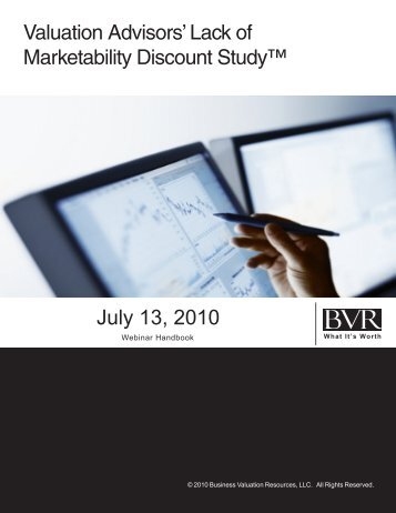 Lack of Marketability Discount Study - BVMarketData