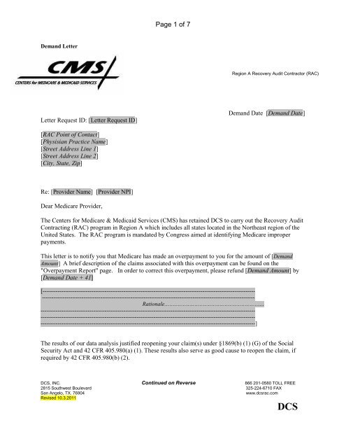 Demand Letter - Performant Recovery