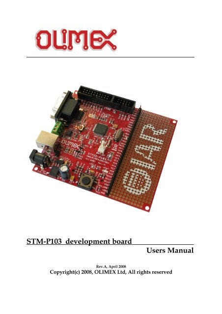 STM32-P103 PROTOTYPE BOARD FOR CORTEX M3 STM32F103