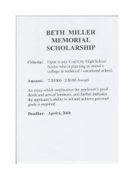 BETH MILLER MEMORIAL SCHOLARSHIP - Coal City High School