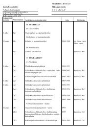 ARKISTOLUETTELO Kunta/Kuntainliitto PÃ¤Ã¤sarjan ... - Valkeakoski