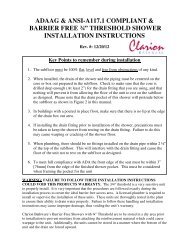 Installation Instructions - Clarion Bathware