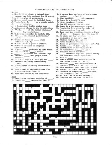 Constitutional Crossword Puzzle