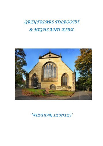 Wedding Booklet - Greyfriars Tolbooth & Highland Kirk