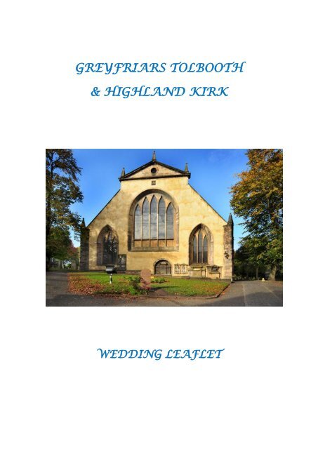 Wedding Booklet - Greyfriars Tolbooth & Highland Kirk