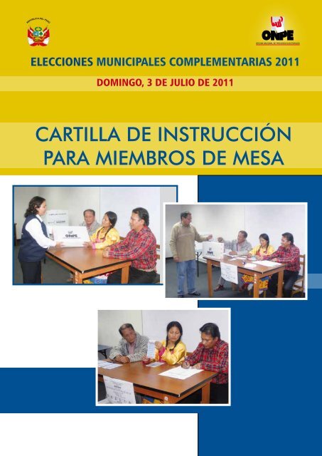 CARTILLA DE INSTRUCCIÓN PARA MIEMBROS DE MESA - ONPE
