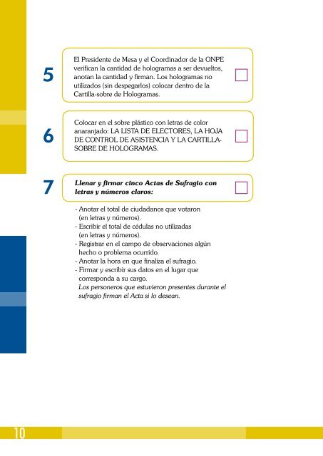 CARTILLA DE INSTRUCCIÓN PARA MIEMBROS DE MESA - ONPE