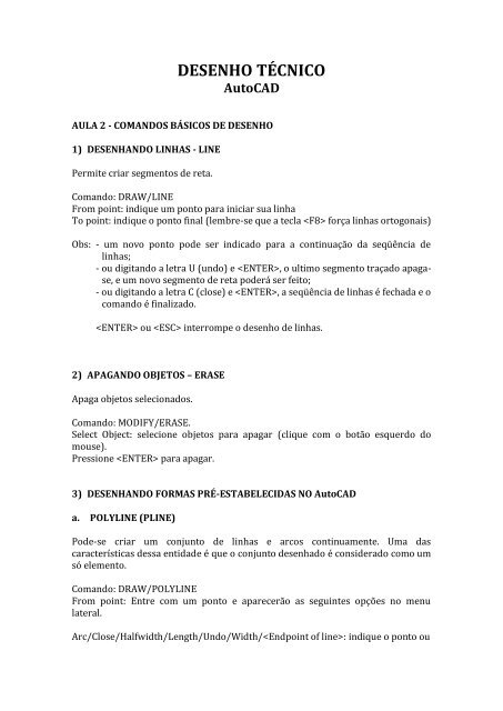 DESENHO TÃ CNICO AutoCAD