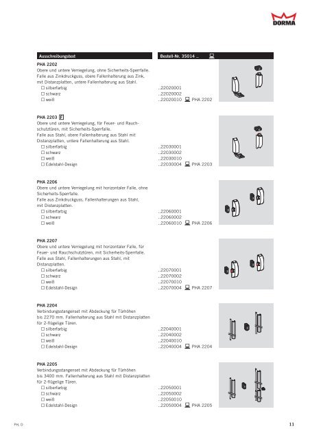 Panic Hardware PHA 2000 PHB 3000 DORMA - SafeStyle