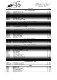 Tabela Acessorios Bianchi 2012