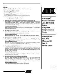 ATmega 103L Rev. F/G, ATmega 103 Rev. G Errata Sheet 8-Bit AVR ...