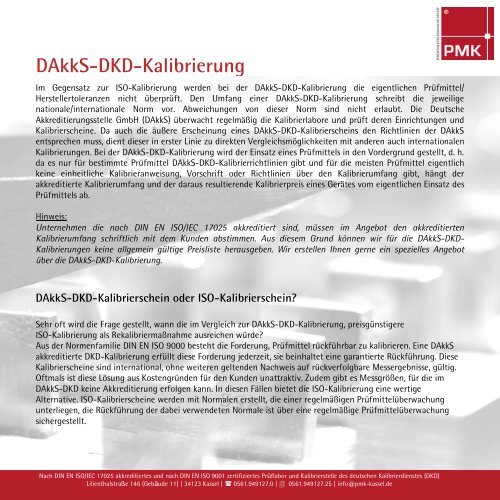 DAkkS-DKD-Kalibrierung - PMK Kassel