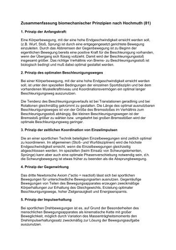 Zusammenfassung biomechanischer Prinzipien ... - h-schlenke.de