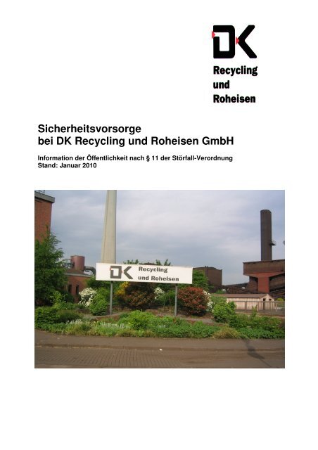 Sicherheitsvorsorge bei DK Recycling und Roheisen Gmbh