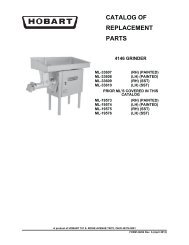 CATALOG OF REPLACEMENT PARTS - Hobart