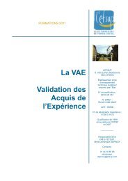 La VAE Validation des Acquis de l'Expérience - ETSUP