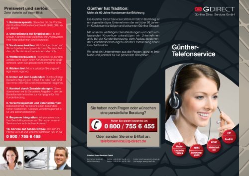Folder Günther-Telefonservice - Günther Direct Services Gmbh
