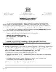 Delaware River Pilot Apprentice Supplemental Questionnaire