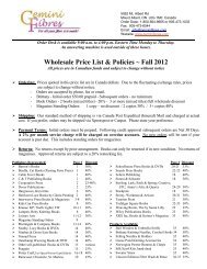 Wholesale Catalogue Gemini Fibres