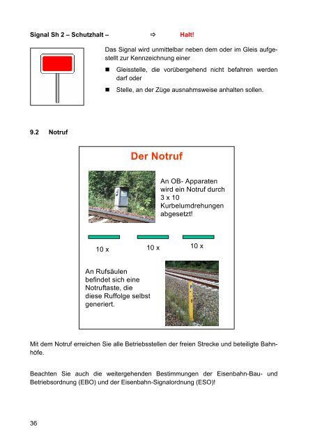 Eigensicherung - Verhalten auf Bahnanlagen