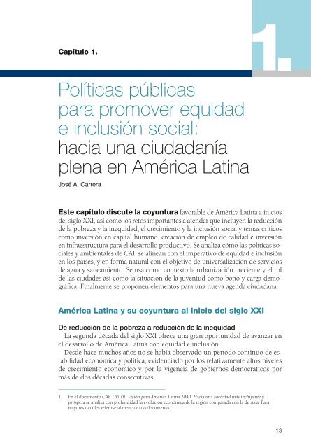 equidad e inclusiÃ³n social en amÃ©rica latina - Publicaciones - CAF