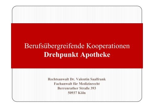 Berufsübergreifende Kooperationen Drehpunkt Apotheke