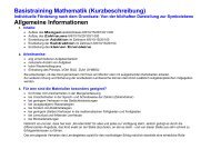 Basistraining Mathematik (Kurzbeschreibung) Allgemeine ...