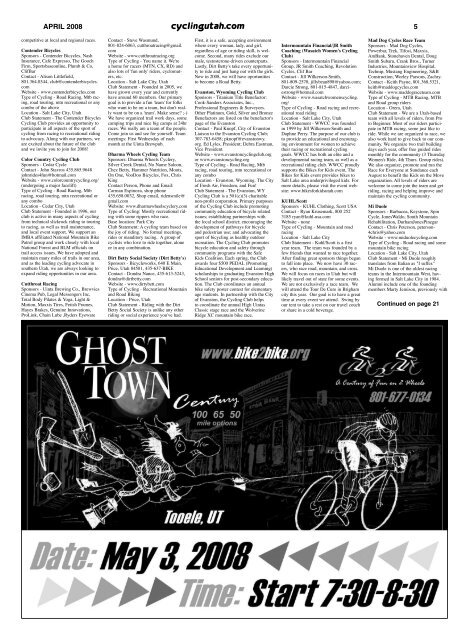 April 2008 Issue - Cycling Utah