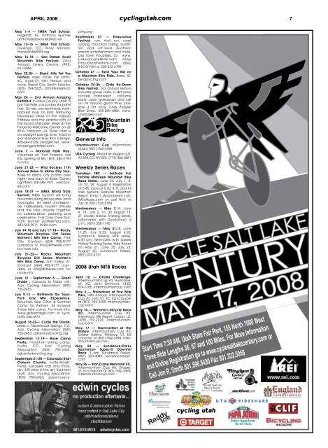 April 2008 Issue - Cycling Utah