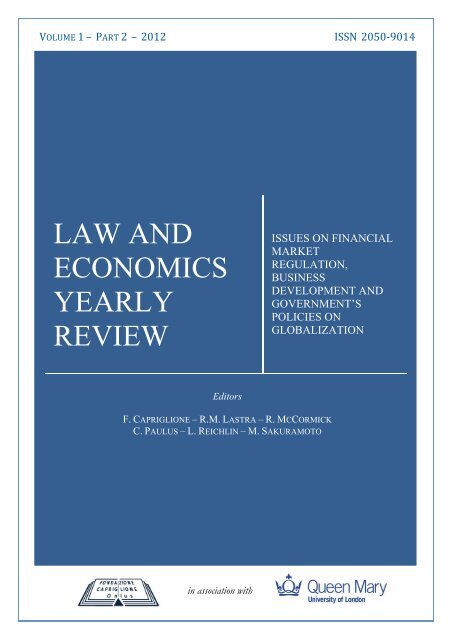 Law and Economics Yearly Journal Volume 1 Part 2 - Centre for ...
