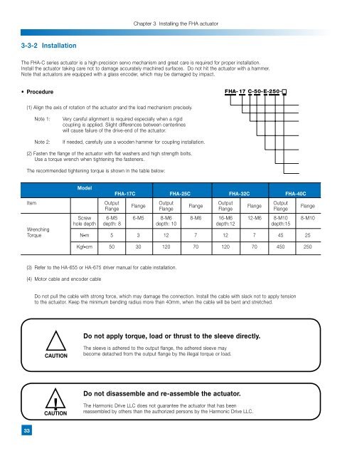 FHA-C Series - Harmonic Drive LLC