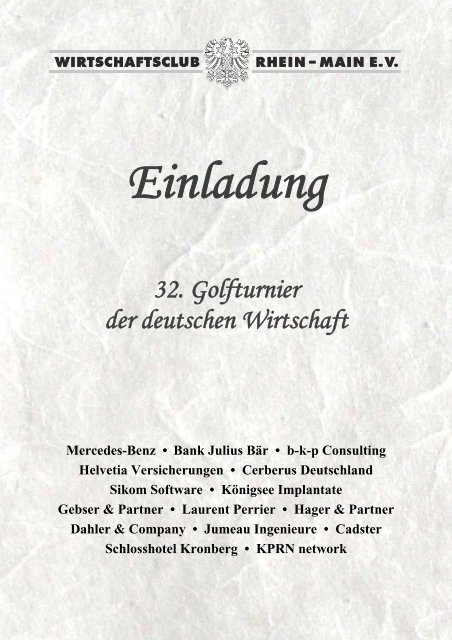 Einladung, PDF - Wirtschaftsclub Rhein-Main e.V.