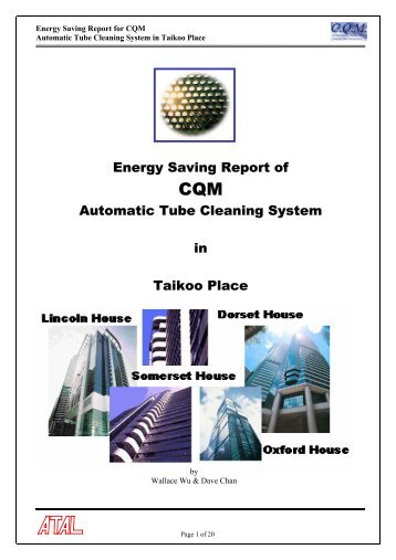 Energy Saving Report of Automatic Tube Cleaning ... - CQM Ltd