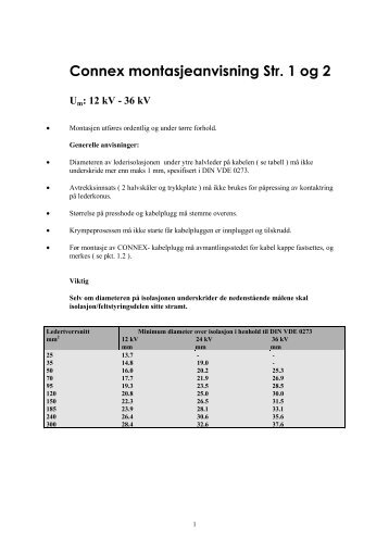 Connex montasjanvisning Str. 1 og 2 - Vivendi AS