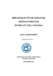 Bibliografi över ukrainsk skönlitteratur översatt till ... - Slaviska språk