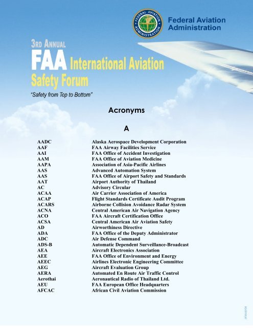 Acronyms A - Commercial Aviation Safety Team