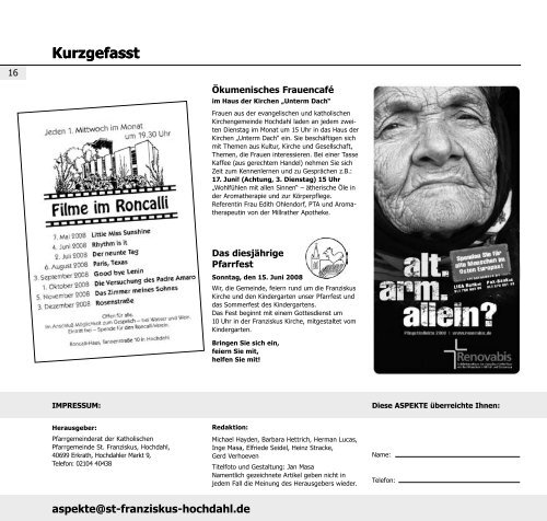 aspekte 5/08 - St.Franziskus Hochdahl