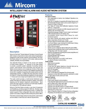 intelligent fire alarm and audio network system - Mircom