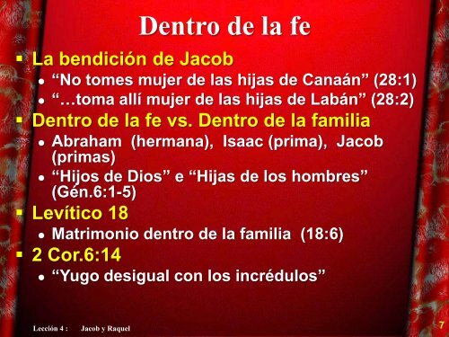 LecciÃ³n 4: Jacob y Raquel